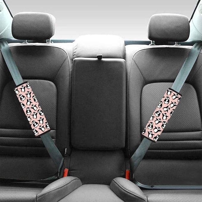 Car Seat Shoulder Strap Pads Seat Belt Pad Neck Protector Penguin Carseat Straps Covers Car Interior Accessories Penguin Car Seat Belt Shoulder Protector Seatbelt Strap Cover Seat Belt Pad