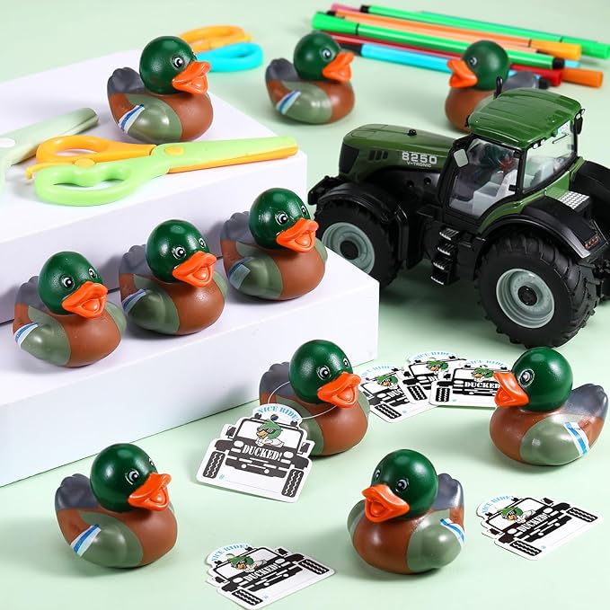 Gemscream 30 Pcs Mallard Rubber Ducks Bulk - 2 in Mallard Floating Bath Duck with Party Cards Adorable Party Favors for Pool Bath, Ducky Birthday Gift & Nature Birds Lovers Hunting Decoration