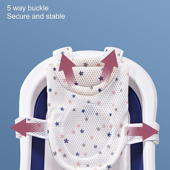 Baby Bath Seat Support Net Adjustable Versatile Infant Bathtub Sling Shower Mesh for Infant (Star)