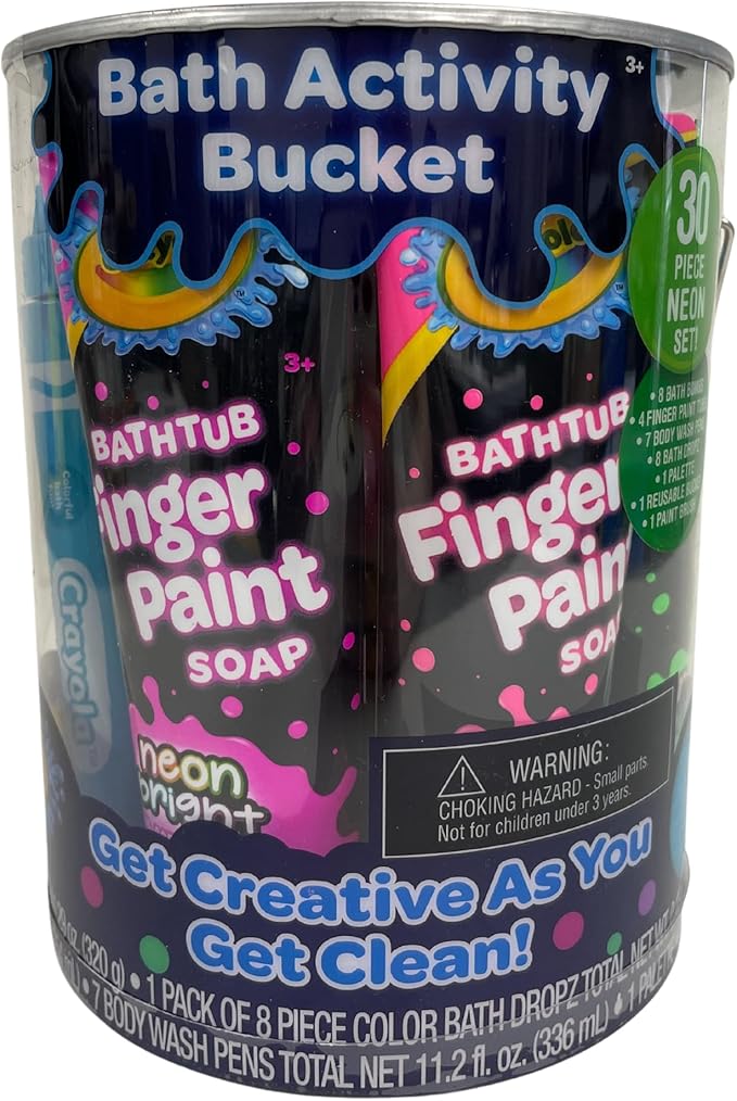 Crayola Bath Activity Bucket, 30 Piece Neon Set