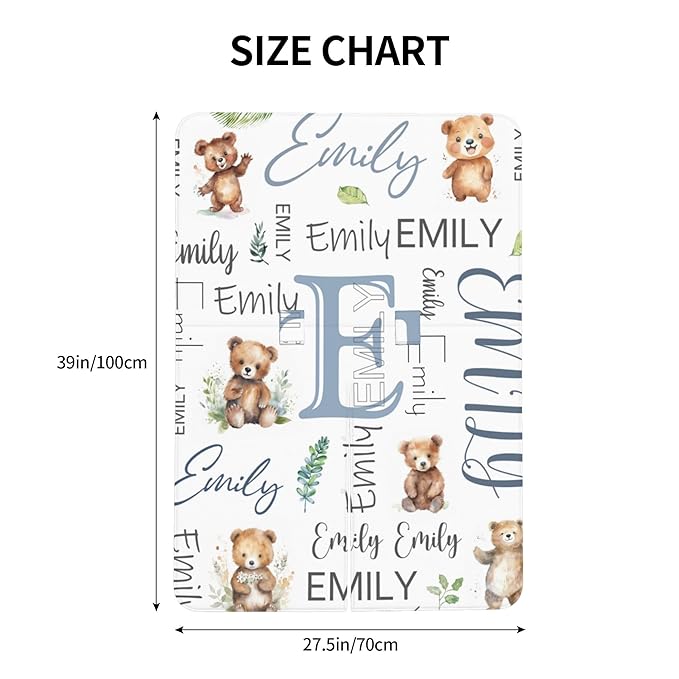 Personalized Baby Car Seat Cover Custom Name CarSeat Canopy Customized Bear Newborn Nursing Breastfeeding Cover Minky Baby Blanket Infant Car Seat Canopies for Baby Girls Boys
