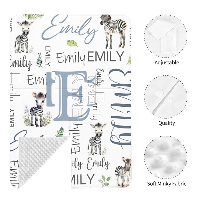 Personalized Baby Car Seat Cover Custom Name CarSeat Canopy Customized Zebra Newborn Nursing Breastfeeding Cover Minky Baby Blanket Infant Car Seat Canopies for Baby Girls Boys