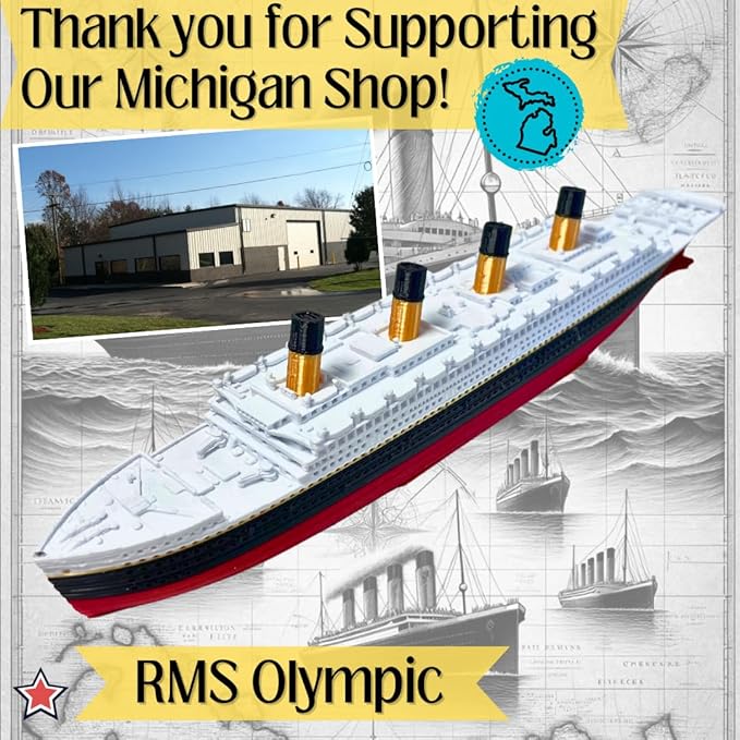 Olympic Bath Boat and Pool Toy by TitanicToyCo, RMS Titanic Toys for Kids, Historically Accurate Titanic Toy, Titanic Ship, Titanic Cake Topper, Titanic Figurine