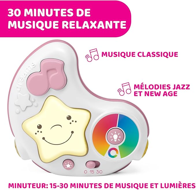 Chicco Palestrina dei Colori Pink 3in1, Multifunction Electronic Baby Gym with Newborn Mat, Star Projector, Removable Night Light and Relaxing Melodies, Baby Games 0+ Months