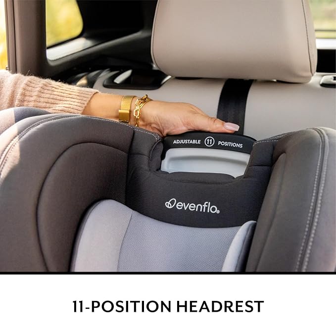 Evenflo REO by Revolve360 Rotating Convertible Car Seat with Quick Clean Cover, Infant to Toddler, Forward and Rear Facing, Compact Design, One-time Install (Nantucket)
