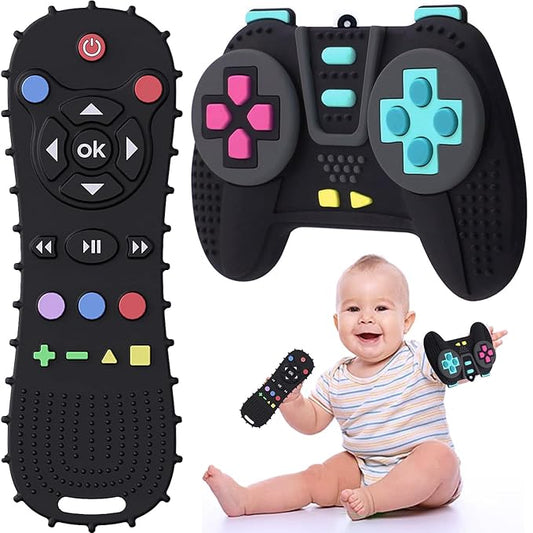 Baby Teething Toys Chew Toy,【BPA Free,CPC-Certified】 Silicone Remote Control and Game Controller Teethers for Toddlers, Infants, Boys, Girls, Baby's Christmas Gift