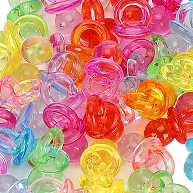 Acrylic Pacifier Decoration Toy Acrylic Pacifier Mini Color Baptism Baby Toys 100pcs Paint Ceramics (#3)