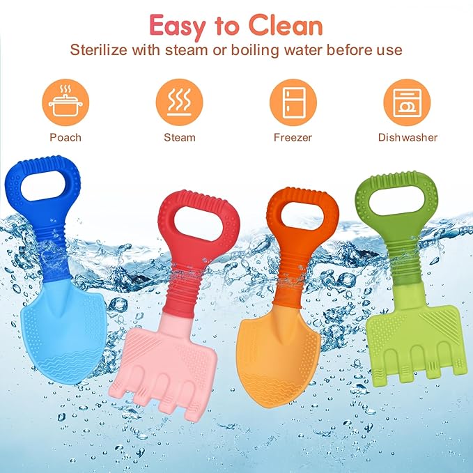 Silicone Baby Teether Toys for Baby Girls & Boys, Teething Relief Chew Toys for Infants, Toddlers, 3+ Months