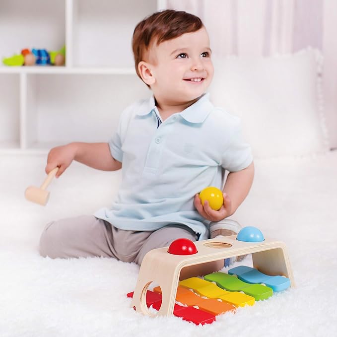 Classic World 2 in 1 Pound & Tap Bench Hammering Toy for 1 Year Baby Toddler Early Learning and Education