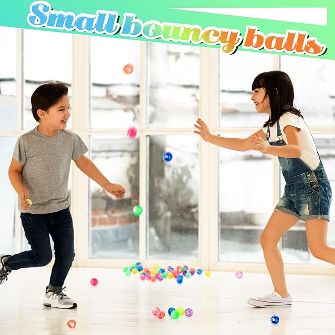 Sumind 100 Pcs Kids Small Bouncy Balls in Bulk Rubber High Bouncing Balls for Baby Toddler Birthday Party Favors Gift Game Prizes Vending Machines Fillers Outdoor Activities (1.18 Inch)