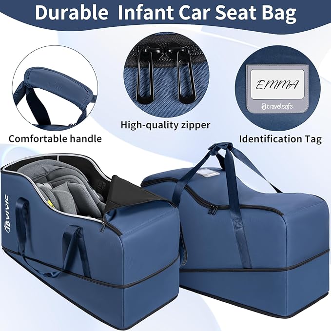 IBVIVIC Car Seat Travel Bag Compatible with UPPAbaby Aria and Mesa, Infant Car Seat Travel Bag Car Seat Cover for Airplane Travel (Blue)