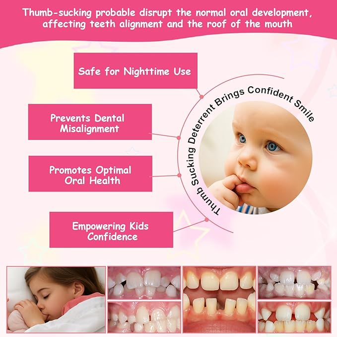 2 PCS Thumb Sucking Deterrent, Pink Clouds Thumb Guard for Kids Toddlers Nail Biting Treatment, Anti Nose Picking, Scratching Face, Elbow Immobilizer for Boys Girls, Finger Sucking Prevention