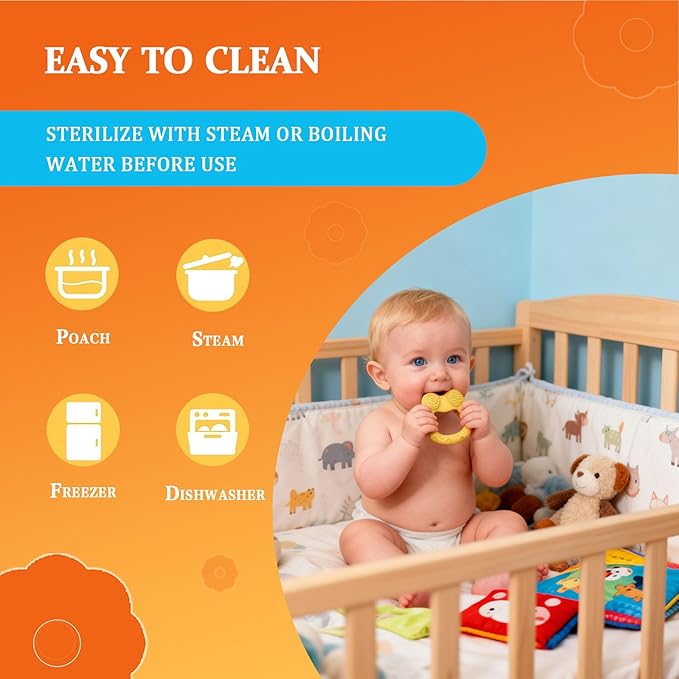 Easter Baby Teething Toys Baby Essentials & Infant Toys Silicone Teether for Babies 0 3 6Months Baby Chew Toys Newborn Learning Developmental Teether Relief Toys with 3pack Baby Toys Gifts Box