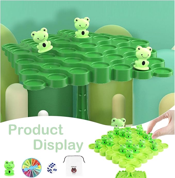 Frog Balance Game, Balance Board Game, Two-Player Balanced Tree Board Game, Montessori Frog Balance Tree Educational Toys, Children Desktop Game Gift for Boys Girls