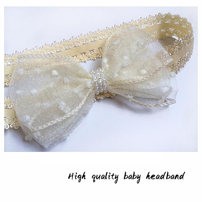 Baby Girls Cute Lace Bow Headband Soft Cotton Elastic Hair Accessories for Toddlers Newborns Ideal for Birthdays Baby Shower Photoshoots Special Occasions