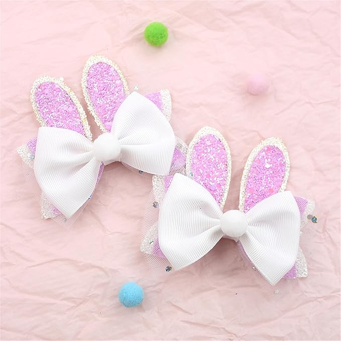Easter Rabbit Ear Hair Clips Flower Hair Hoop Girl Baby Cute Flower Crown Hair Accessory.(F80-O)