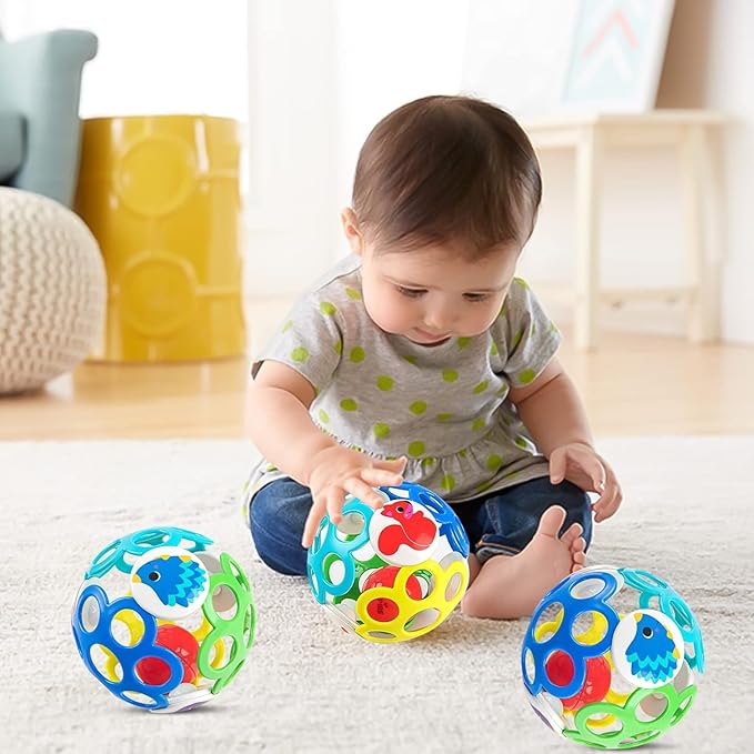 Rattle Ball Toy Baby Ball Toy 6-12 Months Baby, Sensory Ball for Newborn to Practice handshaking Skills