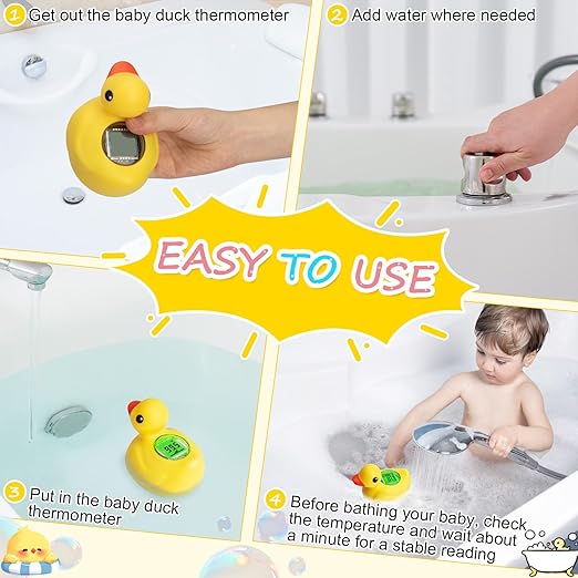 Rechargeable Baby Bath Thermometer-IP68 Waterproof-BPA-Free Bath Thermometer Baby Safety-Fast Temperature Reading& Backlit Display for Infants, Toddler by AXHHTVCGY