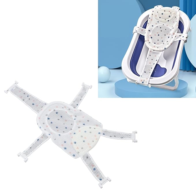 Baby Bath Seat, Adjustable Support Net, Infant Bathtub, Quick Drying Mesh for Newborns Bathing, Baby Shower, Infant Care, Home Use