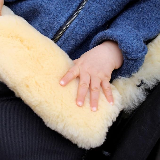 Werner Christ Baby Sheepskin footmuff FLIMS Luxe - Full Medical Sheepskin footmuff for Buggy (from 6 to 36 mo.), Medical Fur, Universal with Long Slits