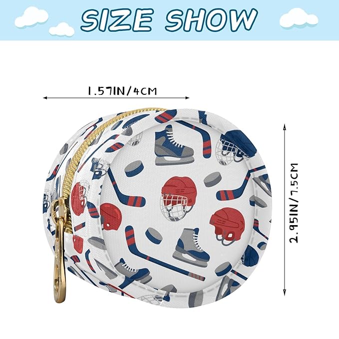 Hockey Skates White Print Pacifier Holder Case for Diaper Bag Portable Travel Pacifier Storage Case with Clip Newborn Baby Pouch for Baby Boys Girls Purse Outdoor