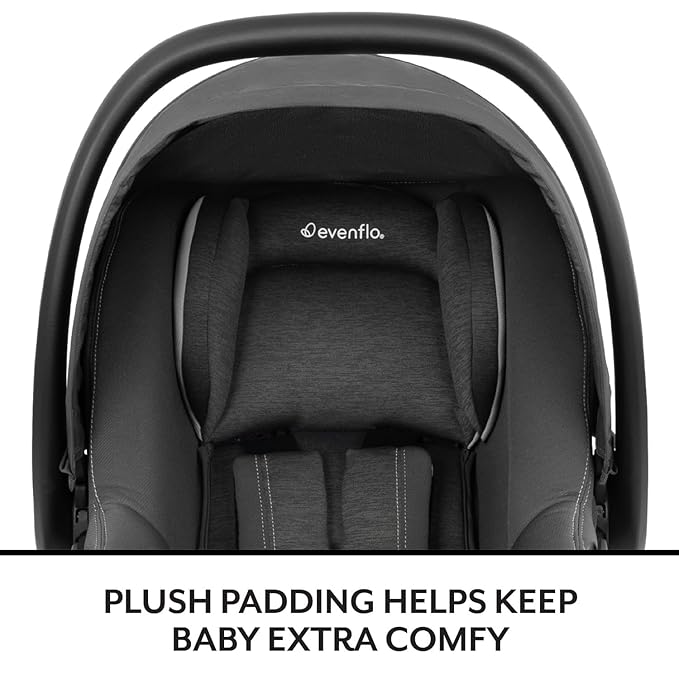 Evenflo Revolve180 LiteMax NXT Rotating Rear-Facing Lightweight Preemie and Infant Car Seat 3-30lbs with Green & Gentle. Easy Install with Base (Anchor Gray)