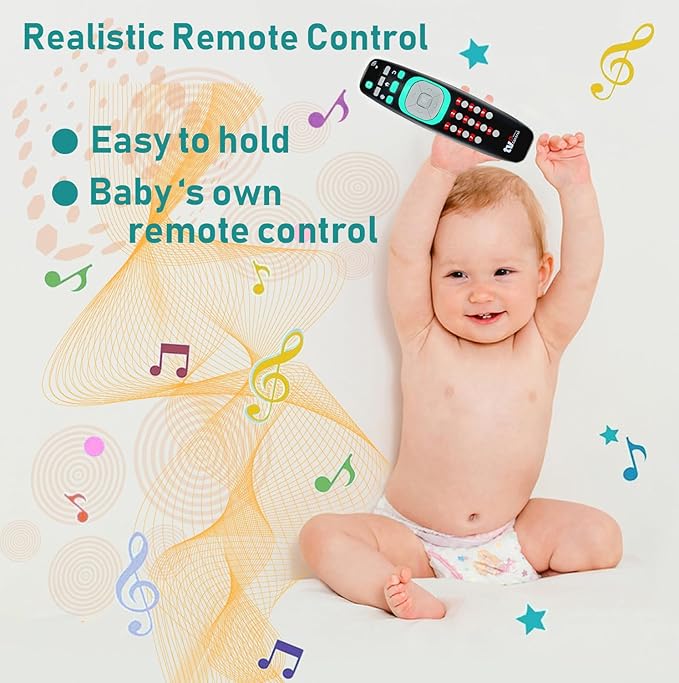 Baby Remote Control Toy, TV Remote Control Toy, Musical Toys with Lights and Sounds for Toddlers Babies 12 36 Months