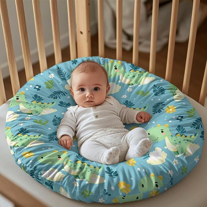 Cartoon Dinosaur and Cloud Newborn Lounger Pillow Cover Lounger Cover for Boys Girls Comfy Fit Infant Lounger for Baby, Infant Removable Slipcover Stain and Scratch Resistant