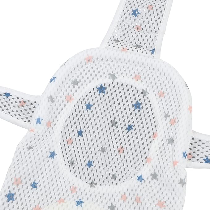Asixxsix Bath Seat Support Net, Five Corner Baby Bath Seat Support Net Skid Proof Adjustable Baby Bath Support Net Universal Breathable Baby Shower Net for Newborn 0 to 18 Months (Star)