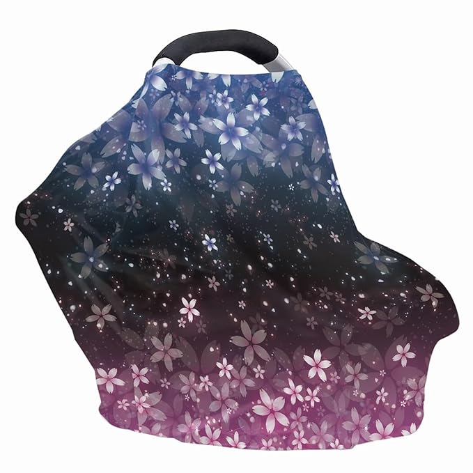 AFPANQZ Cherry Blossom Stretchy Baby Car Seat Nursing Breastfeeding Cover Kit Super Breathable Multiuse Infant Carseat Canopy Stroller Cover Scarf for All Seasons
