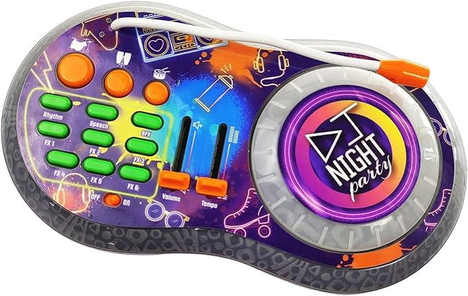 Almencla DJ Trollex Party Mixer Turntable Toy for Kids Toddler Children, Built in Microphone, Record, Sound Effects, Show