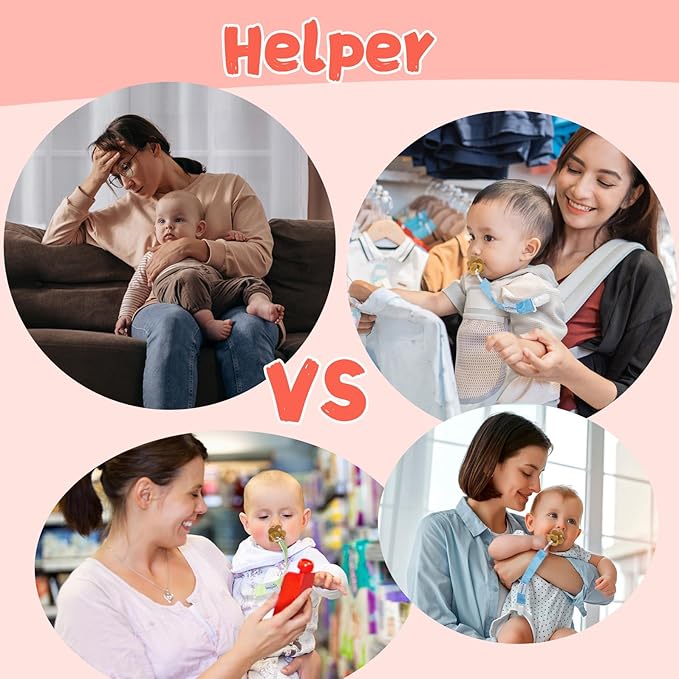babygoal Baby Solid Color Pacifier Clips, 6 Pack Pacifier Holder Clip for Boys and Girls Fits Most Pacifiers and Binkies