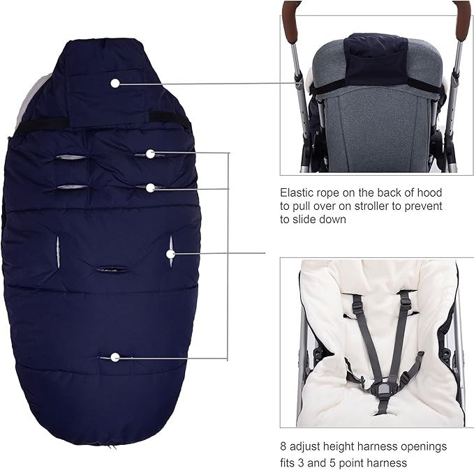 Weatherproof Winter Footmuff for Stroller Toddler, Univerisal Footmuff Infant and Toddler, Outdoor Waterproof Winter Walks Baby Stroller Bunting Bag/Sleeping Sack