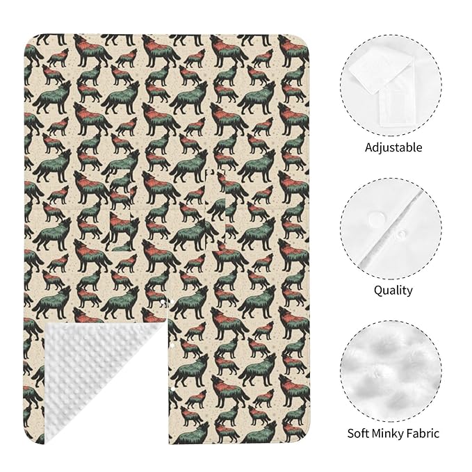 Wolf with Mountain Baby Car Seat Canopy Nursing Cover for Newborn Car Seat Breastfeeding Covers Blanket Newborn Shower Gift