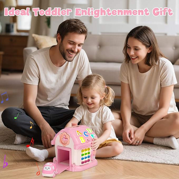HYES Toys for 1 Year Old Girl Gifts, Musical House Learning Toddler Toys with Story, Letter, Games 1st First Birthday Gifts for Girls 6-12 12-18 Months