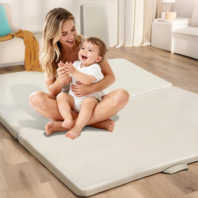 Baby Play Mat for Floor– 1.2" Thick, Foldable, Waterproof, 70×59 Playpen Mat, Non-Toxic, Easy to Clean, Thickened Foam Cushioned, Perfect for Tummy Time & Crawling, Babies & Toddlers