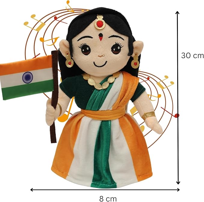 Panda's Box Musical Bharat MATA (Medium - 30 cms) | Musical Soft Plush Toy | Best Gift for Infants, Toddlers & Babies