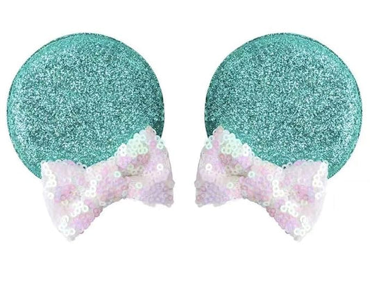 CLGIFT Baby/Toddler Minnie Ears Headband with Teal Hair Clip