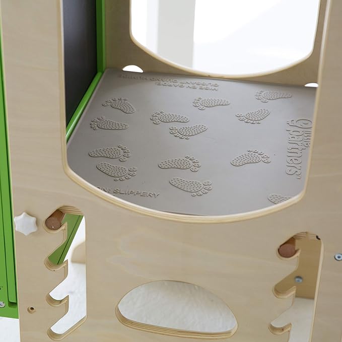 Little Partners Silicone Mat, Only Compatible with The Learning Tower, LTD, and Chef Series Edition Platforms (Not The Explore 'N Store or Folding Tower), Non-Slip Grip Washable Protector (Grey)