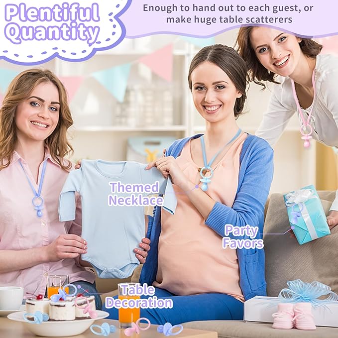 36 Plastic Pacifiers for Baby Shower Game, 2.75’’ Baby Shower Pacifiers, Purple Pacifiers for Baby Shower Decoration DIY, Gender Reveal Party Table Scatter/Baby Shower Party Favors (Purple)
