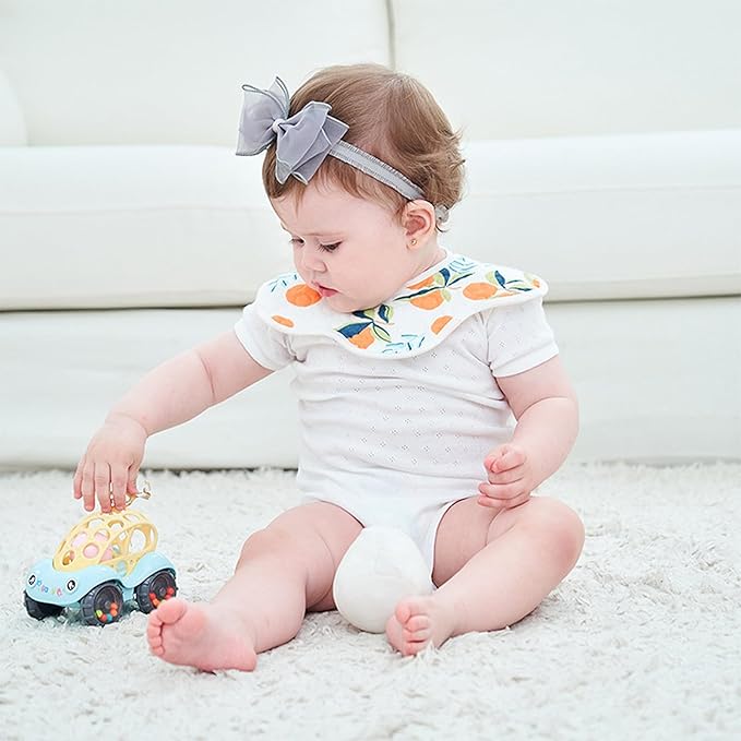 Cute Lace Bow Baby Girls Headbands Large Knot Hair Band Soft Chiffon Hairband Elastic Shower Hair Accessories for Newborn Infant Toddler Kids (Grey A, Elastic)