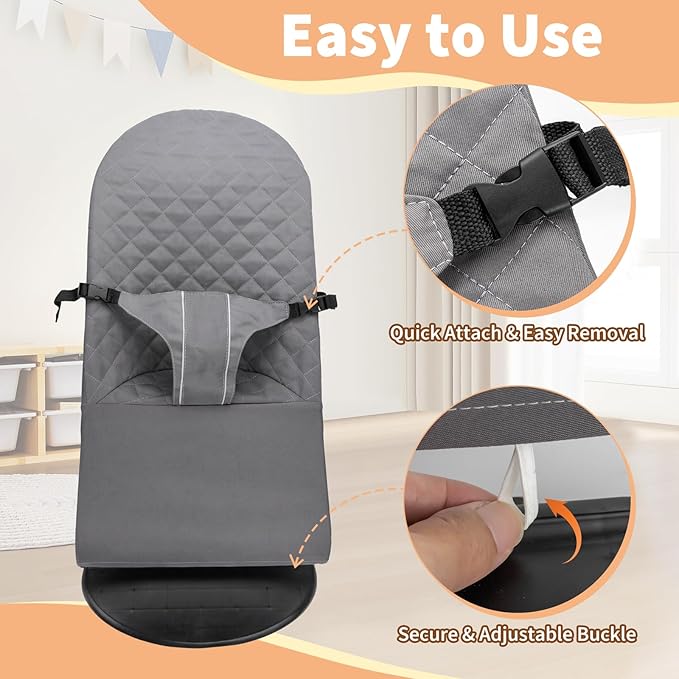 Fabric Seat for Bouncer - for BabyBjorn Replacement Cover Compatible with BabyBjörn Bouncer Bliss, Machine Washable (Navy)