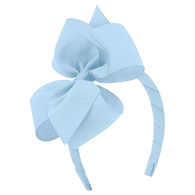 Wee Ones Girls' Classic Grosgrain Hair Bow on a Wrapped Headband, Stylish For All Hair Types, Small King Bow, Light Orchid