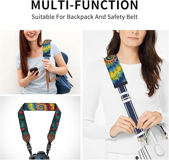 Tribal Ethnic Tie Dry Spiral Colorful Seat Belt Cover Fits Cars Trucks SUV Sedans Air Permeability Car Seatbelt Strap Cover, Auto Interior Accessories Protector