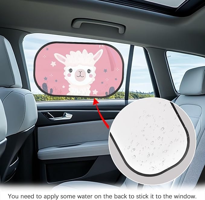 Bulopur Cute Sheep Window Shades for Car Car Sun Shade Side Window 2 Pack Easy to Install Window Shade Baby in Car Glare Shield Protection for Most Vehicle, SUV, Truck, Car
