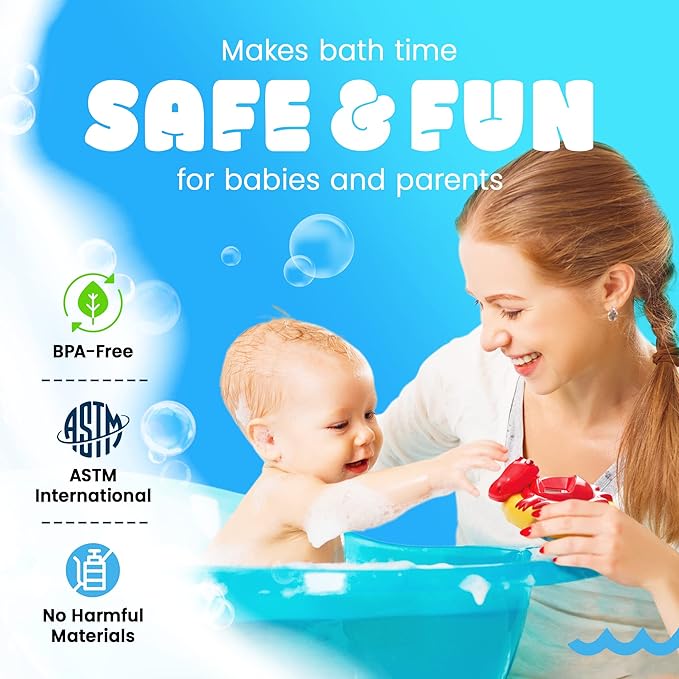 Aquatopia Charlie Crocodile Baby Bath Thermometer with Digital Audible Alarm, Floating Toy, Beeps Too Hot or Too Cold, Red