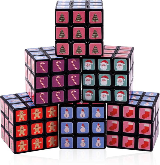 48 Pcs Mini Cubes Bulk, Christmas 1.18 Inch 3x3x3 Puzzle Cube Set, Stocking Stuffers for Kids, Birthday Party Favors, Classroom Prizes, Stress Relief Fidget Toys, Easter Basket Fillers