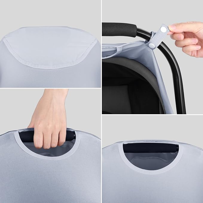 Metplus Car Seat Cover, Breathable Mesh Window Infant Carseat Canopy for Baby Boys & Girls, Summer Stroller Sunshade Net for Airflow & Privacy, Stretchy Universal Fit