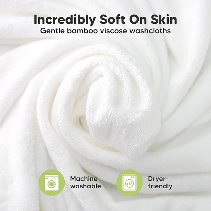 6-Pack Baby Washcloths – Soft Absorbent Viscose from Bamboo Washcloths for Face, Body, Baby Towels for Newborn, Kids, Toddlers, Infant, Gentle on Sensitive Skin, 10x10 Reusable Face Towels (Carrot)