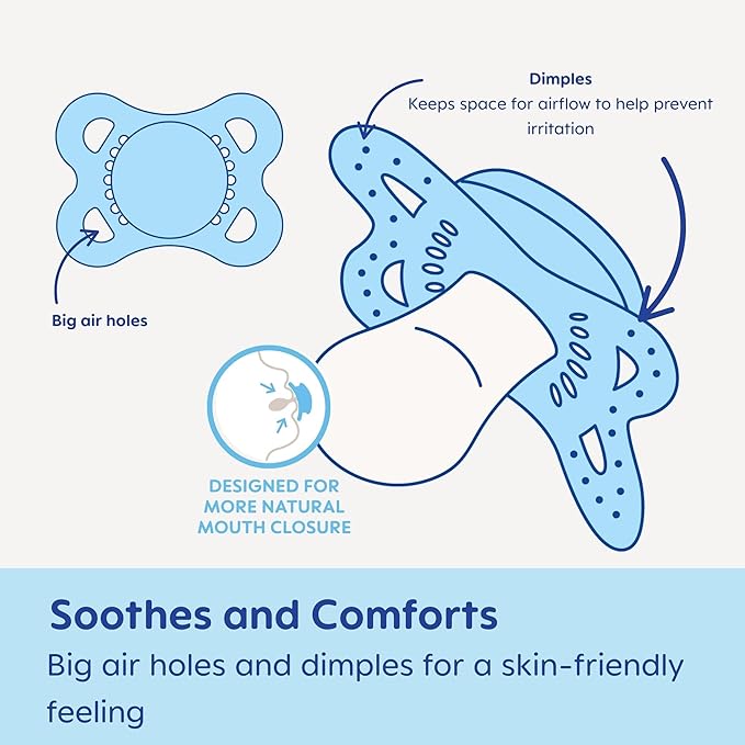MAM Original Matte Baby Pacifiers, Binky for Boys 0-6 Months, BPA-Free Silicone Nipple, Easy to Clean, Best for Newborn Babies, 2 Count Binkies with Sterilizer Case (Pack of 12)